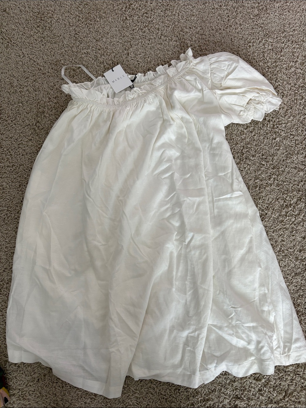 MABLE White Ruffled Off-Shoulder dress - Picture 2 of 3